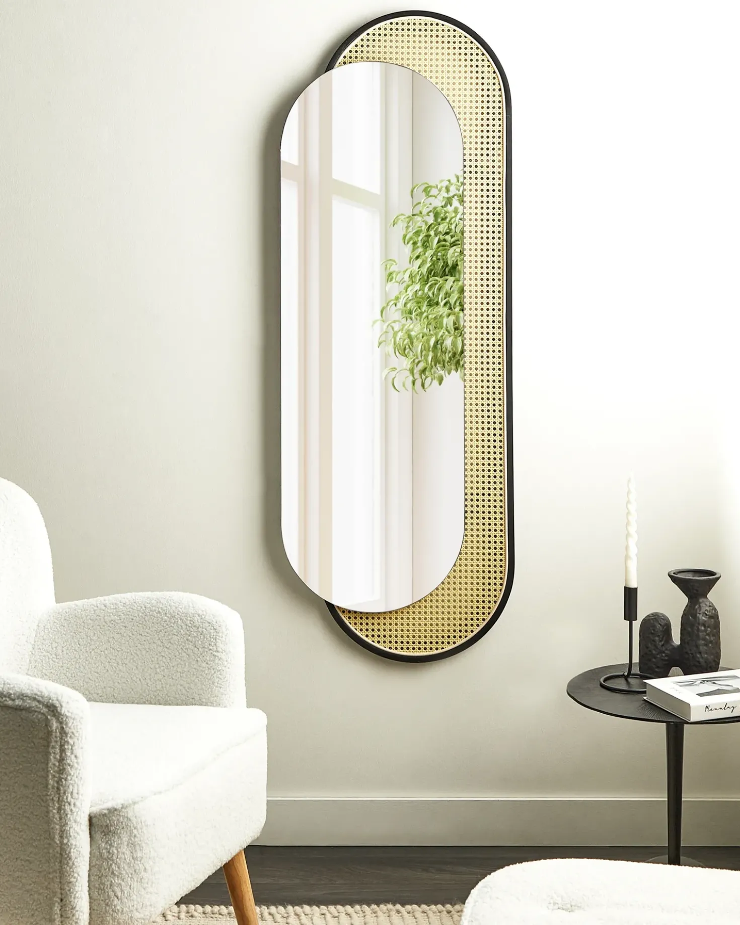 Specchio CREIL 51 cm 143 cm Rattan sintetico (PE) Naturale