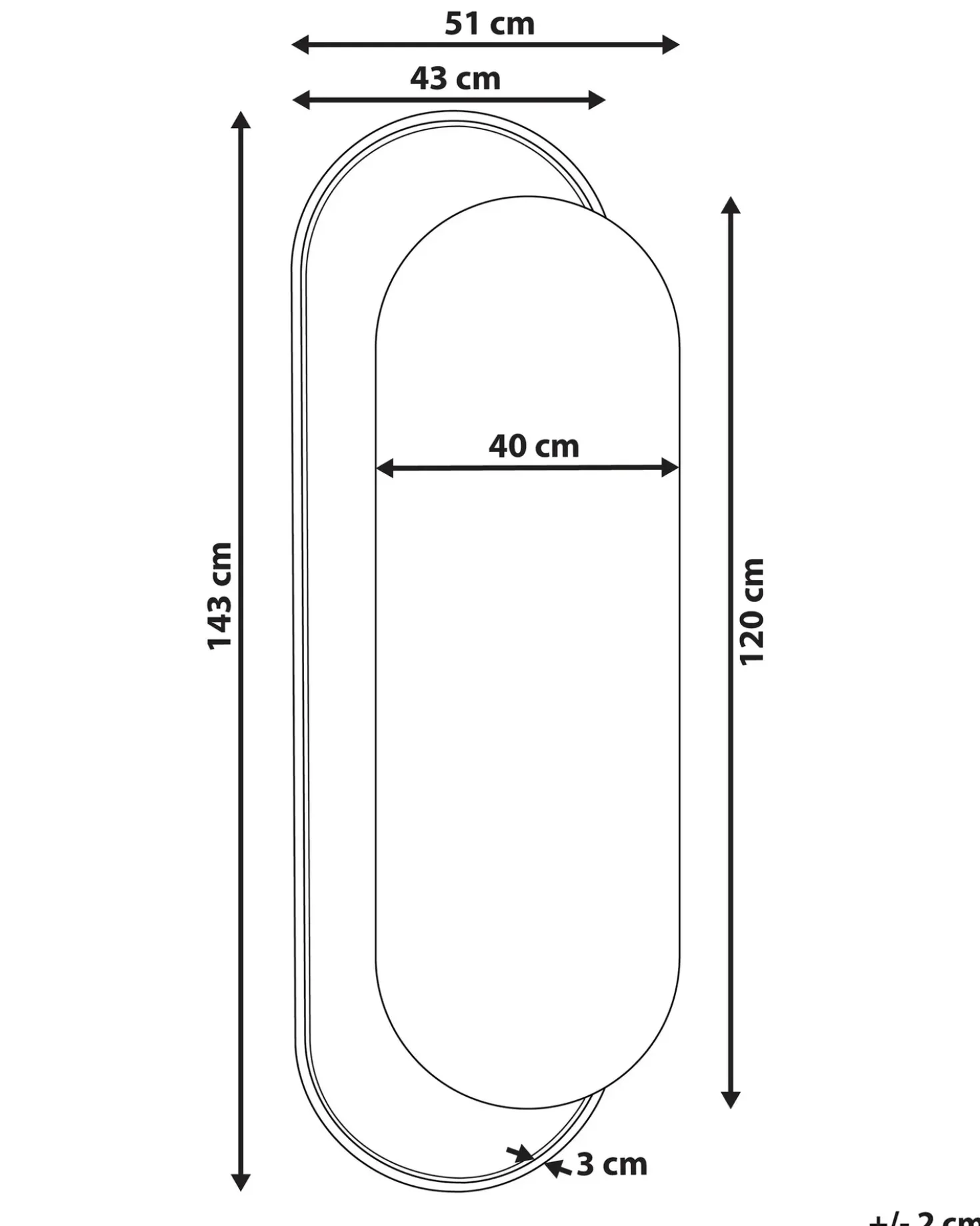 Specchio CREIL 51 cm 143 cm Rattan sintetico (PE) Naturale