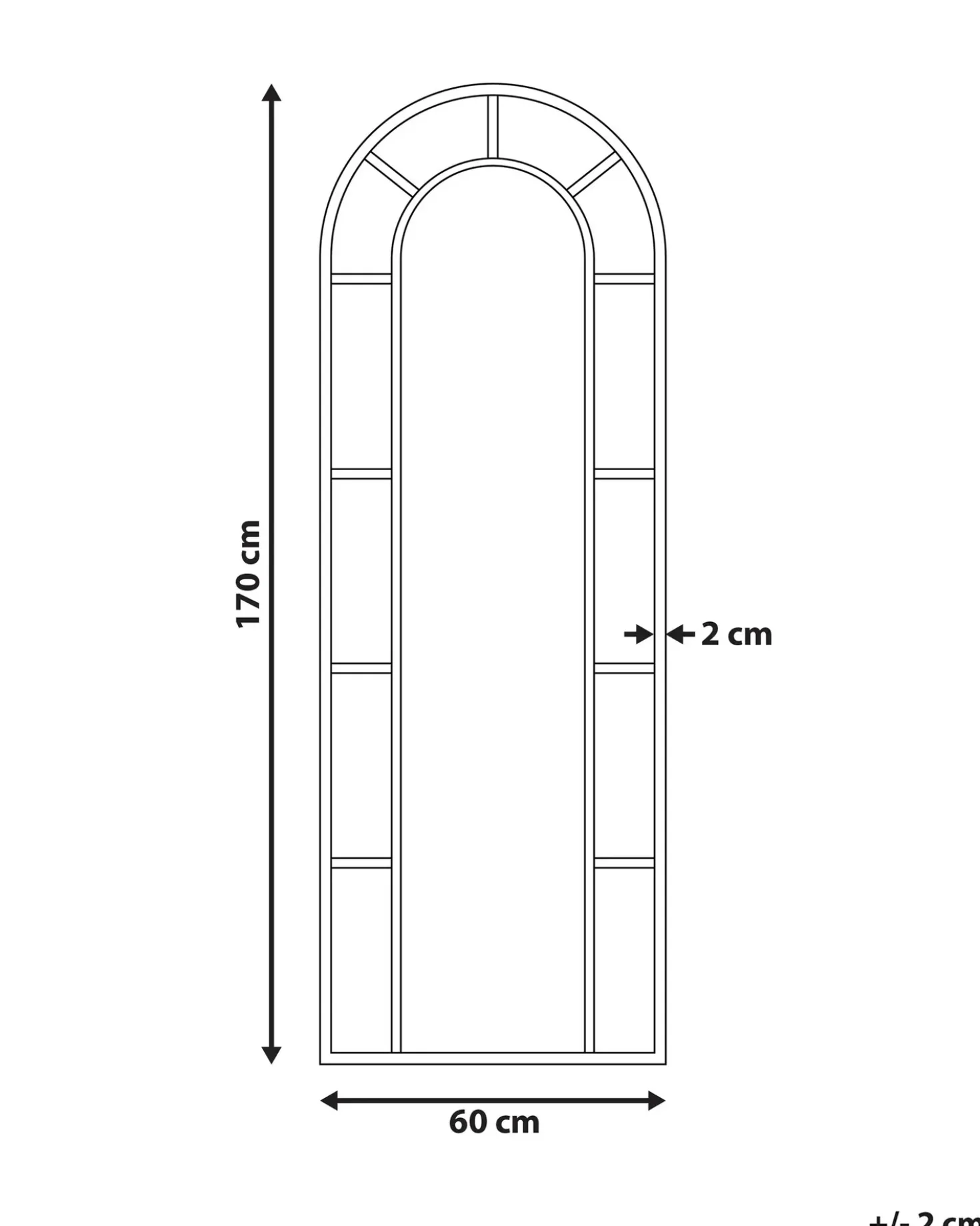 Specchio CROSSES 60 cm 170 cm Metallo Oro