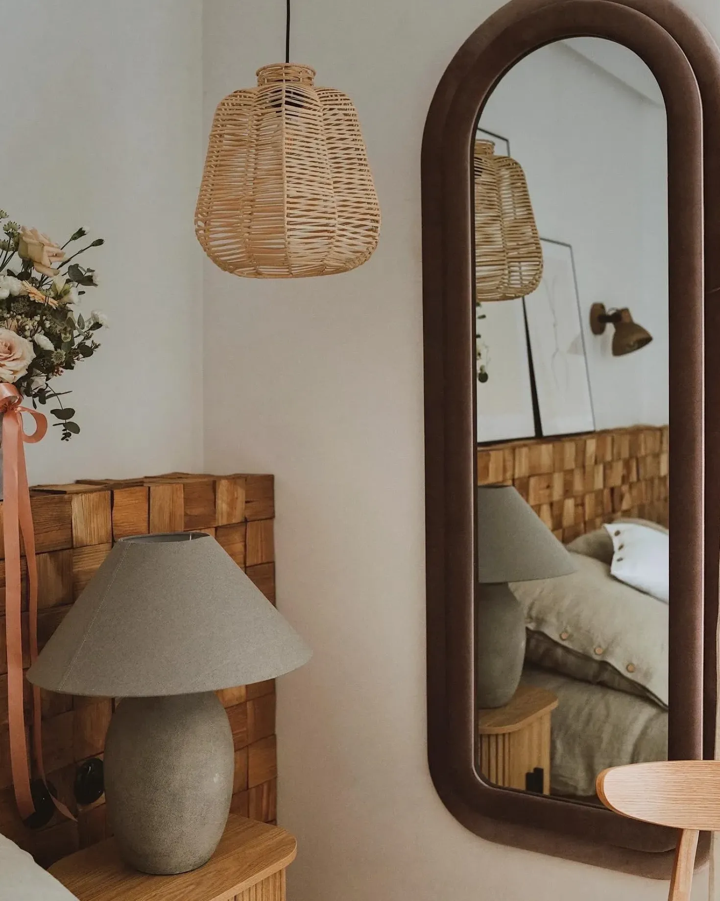 Specchio CULAN 60 cm 160 cm Velluto Rosa