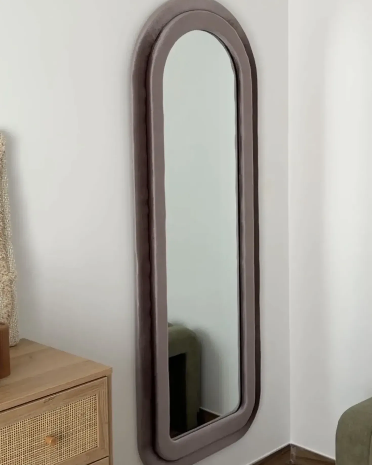 Specchio CULAN 60 cm 160 cm Velluto Rosa