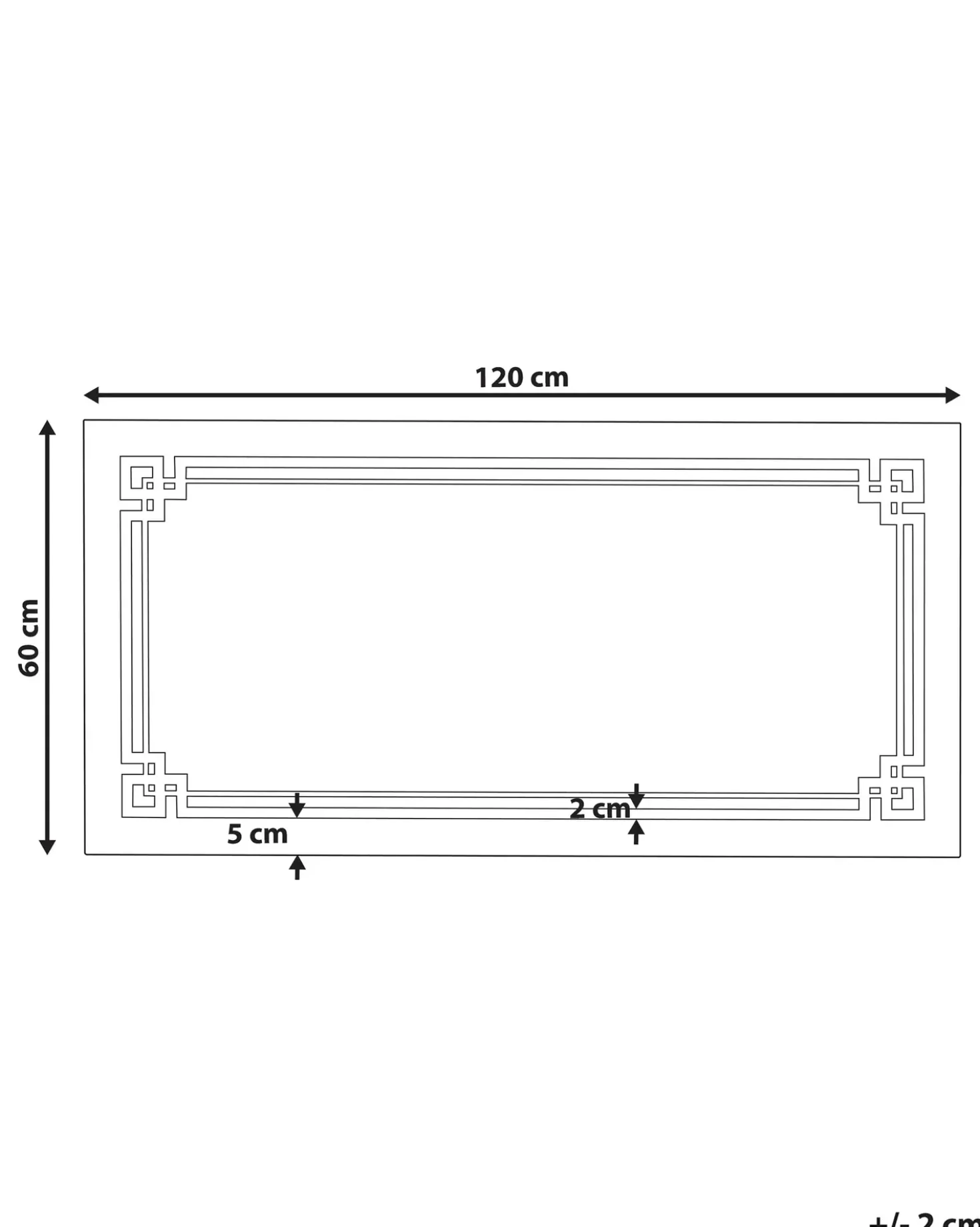 Specchio da bagno con luce LED AVRANCHES 120 cm 60 cm Argento
