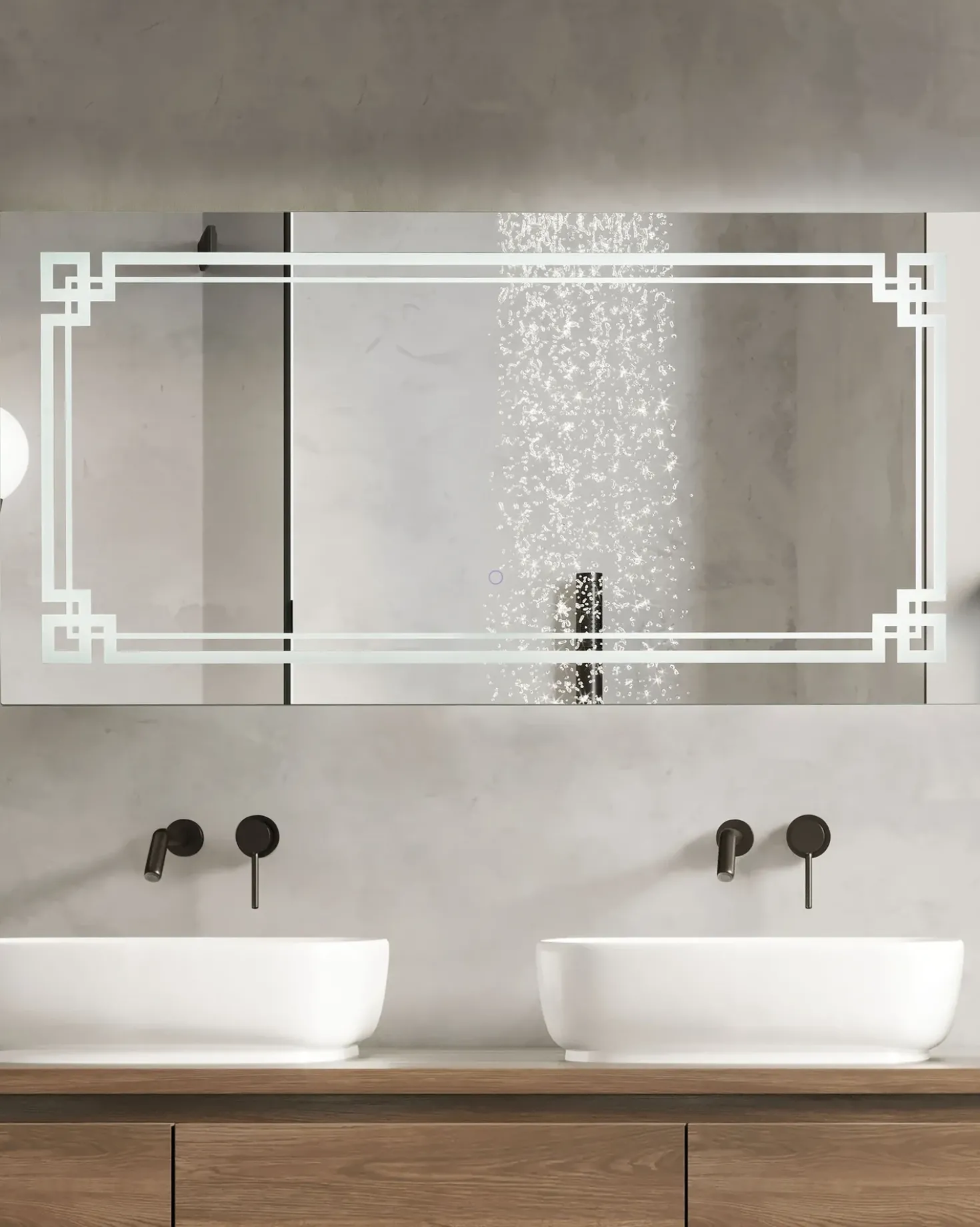 Specchio da bagno con luce LED AVRANCHES 120 cm 60 cm Argento