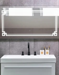 Specchio da bagno con luce LED AVRANCHES 120 cm 60 cm Argento
