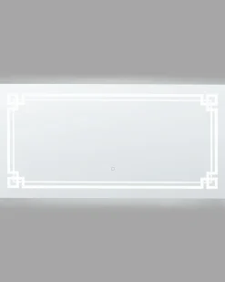 Specchio da bagno con luce LED AVRANCHES 120 cm 60 cm Argento