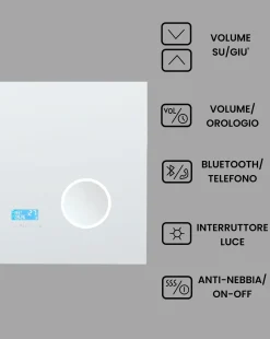 Specchio da bagno con luce LED MONTARON 80 cm 60 cm Argento