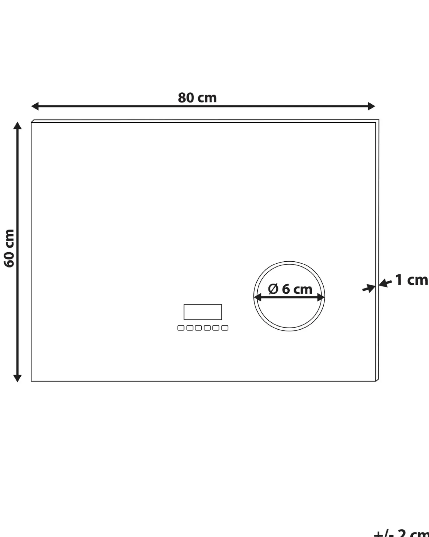 Specchio da bagno con luce LED MONTARON 80 cm 60 cm Argento