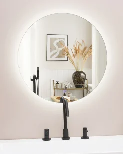 Specchio da bagno con luce LED CALLAC 60 cm 60 cm Argento