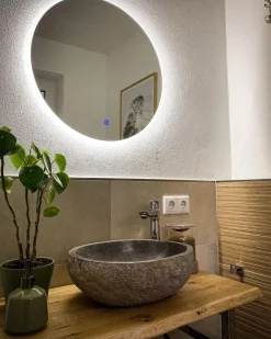 Specchio da bagno con luce LED CALLAC 60 cm 60 cm Argento