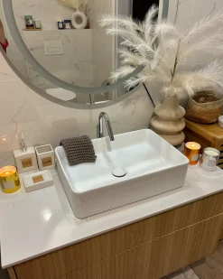 Specchio da bagno con luce LED COURSEULLES 79 cm 79 cm Argento