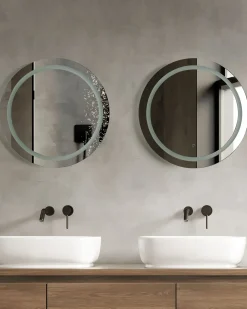 Specchio da bagno con luce LED COURSEULLES 79 cm 79 cm Argento