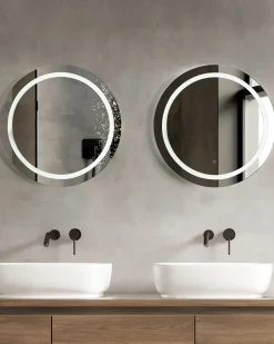 Specchio da bagno con luce LED COURSEULLES 79 cm 79 cm Argento