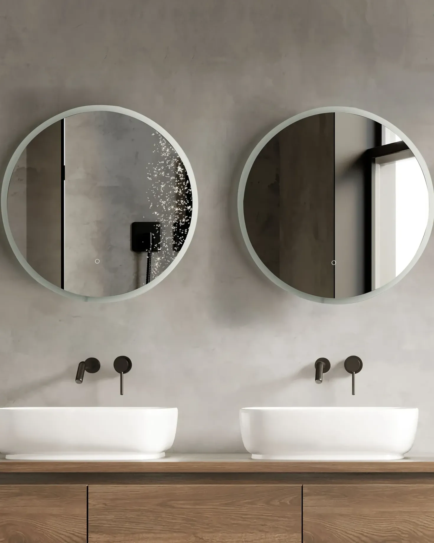 Specchio da bagno con luce LED DEAUVILLE 79 cm 79 cm Argento