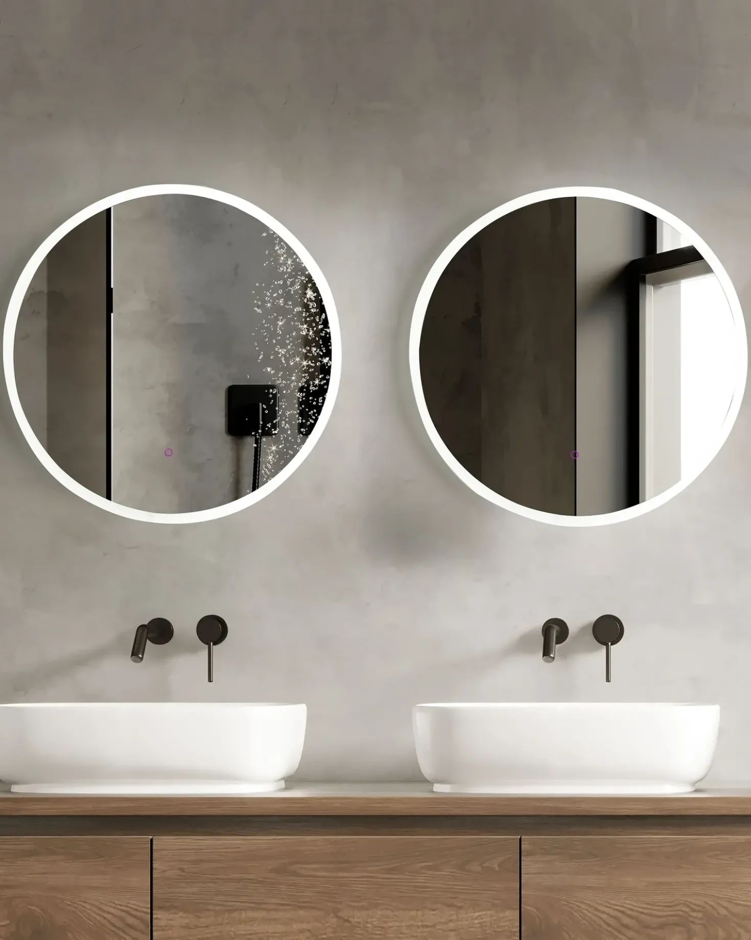 Specchio da bagno con luce LED DEAUVILLE 79 cm 79 cm Argento