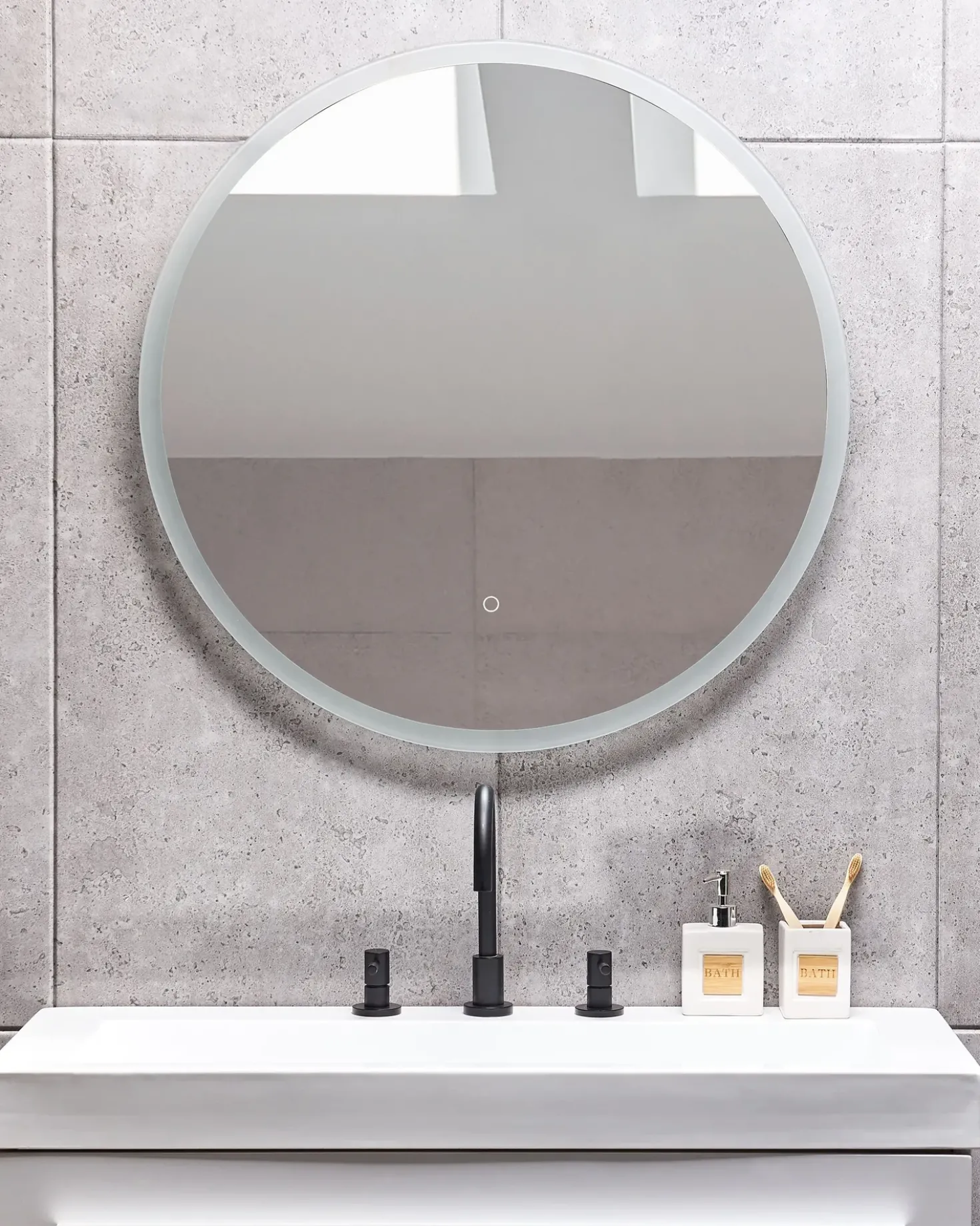 Specchio da bagno con luce LED DEAUVILLE 79 cm 79 cm Argento