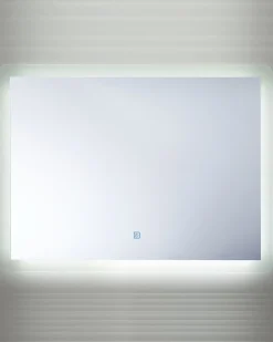 Specchio da bagno con luce LED CORROY 80 cm 60 cm Argento