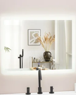 Specchio da bagno con luce LED CORROY 80 cm 60 cm Argento