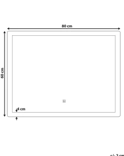 Specchio da bagno con luce LED CORROY 80 cm 60 cm Argento