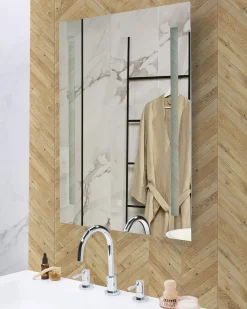 Specchio da bagno con luce LED MARTINET 70 cm 90 cm Argento