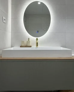 Specchio da bagno con luce LED MAZILLE 60 cm 80 cm Argento