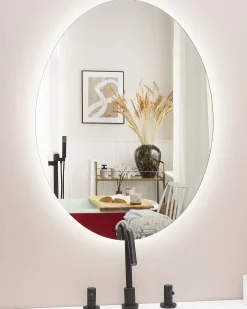Specchio da bagno con luce LED MAZILLE 60 cm 80 cm Argento