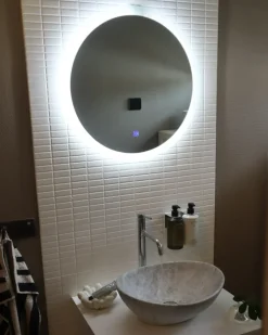 Specchio da bagno con luce LED YSER 58 cm 58 cm Argento