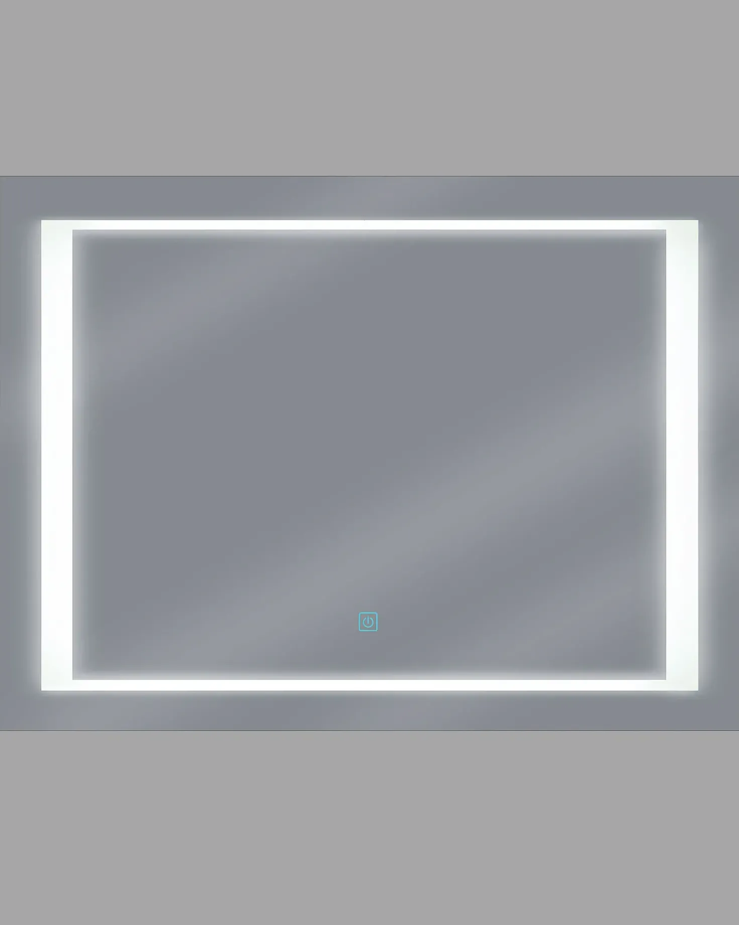 Specchio da bagno con luce LED EYRE 80 cm 60 cm Argento