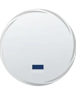 Specchio da bagno con luce LED TANAY 60 cm 60 cm con altoparlante Bluetooth integrato Argento