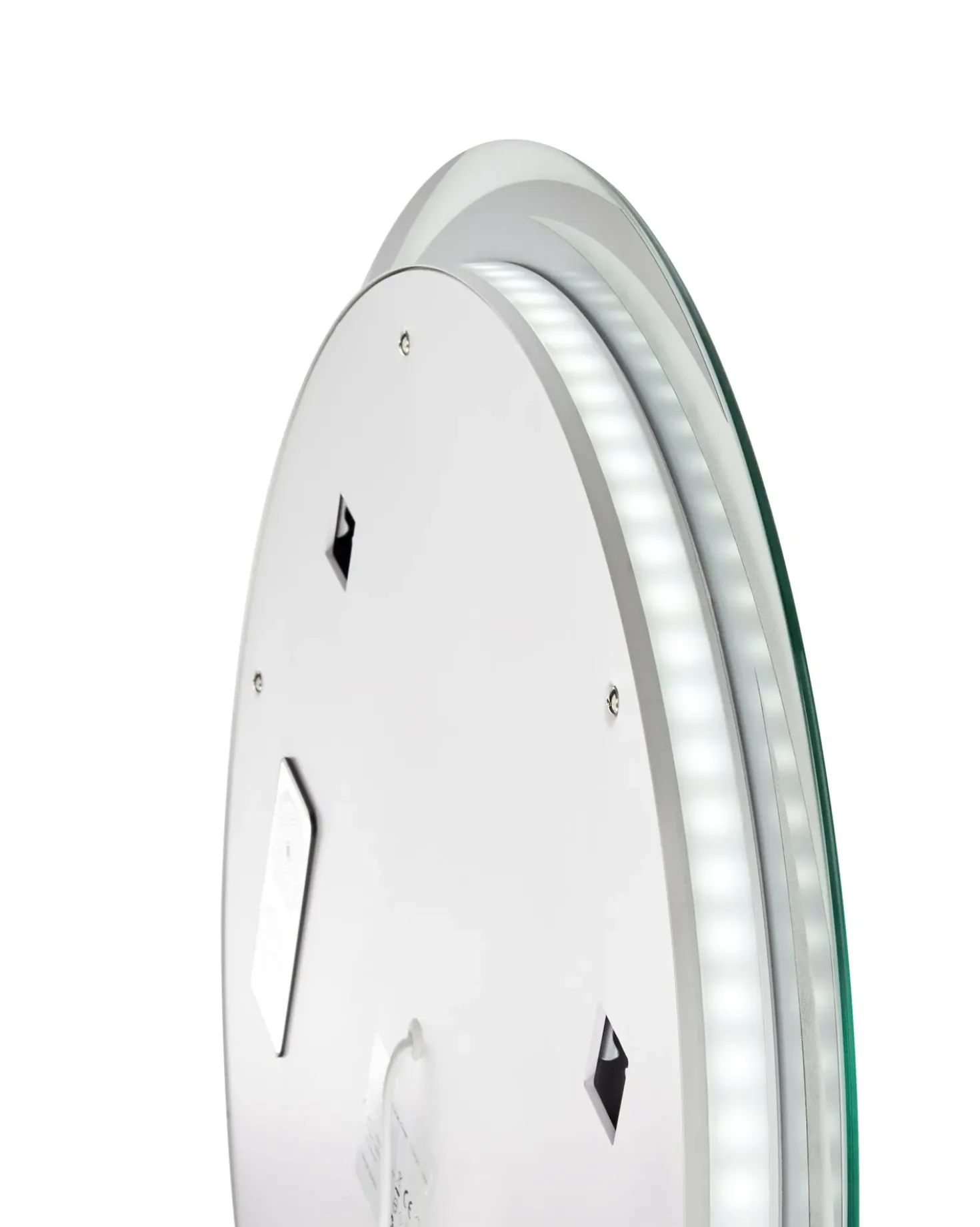 Specchio da bagno con luce LED TANAY 60 cm 60 cm con altoparlante Bluetooth integrato Argento