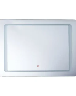 Specchio da bagno con luce LED WASSY 80 cm 60 cm Argento