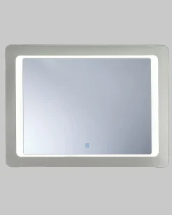 Specchio da bagno con luce LED WASSY 80 cm 60 cm Argento