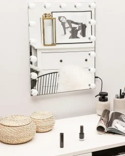 Specchio da bagno con luce LED LUCENAY 40 cm 50 cm Argento
