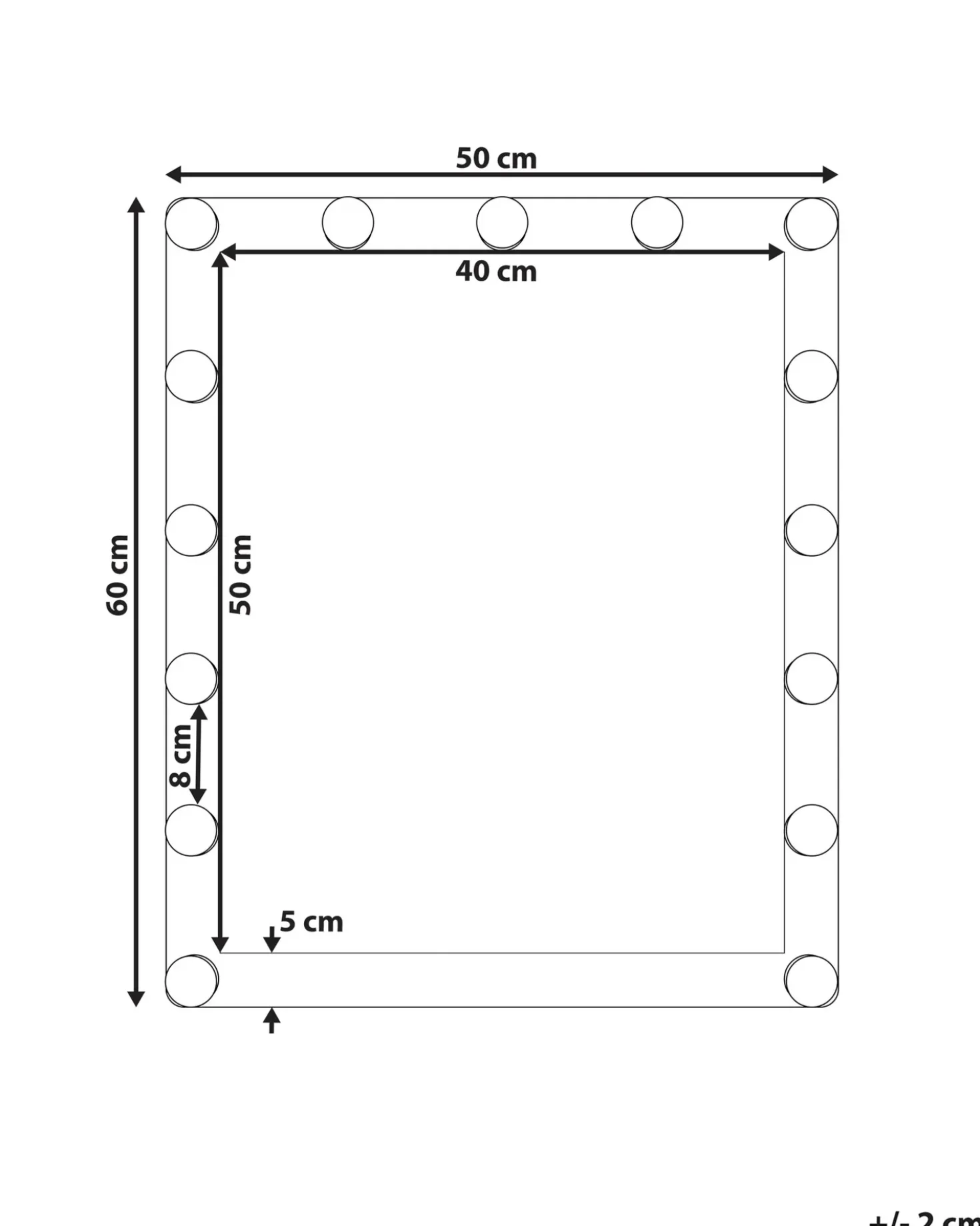 Specchio da bagno con luce LED ODENAS 50 cm 60 cm Bianco