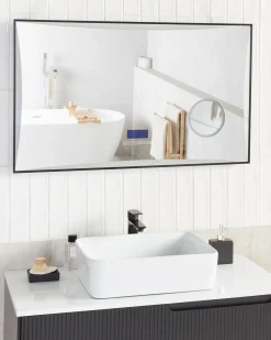 Specchio da bagno con luce LED ONLAY 100 cm 60 cm Argento