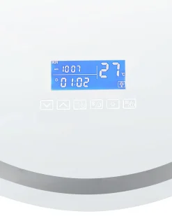 Specchio da bagno con luce LED BROGNON 60 cm 60 cm con altoparlante Bluetooth integrato Argento