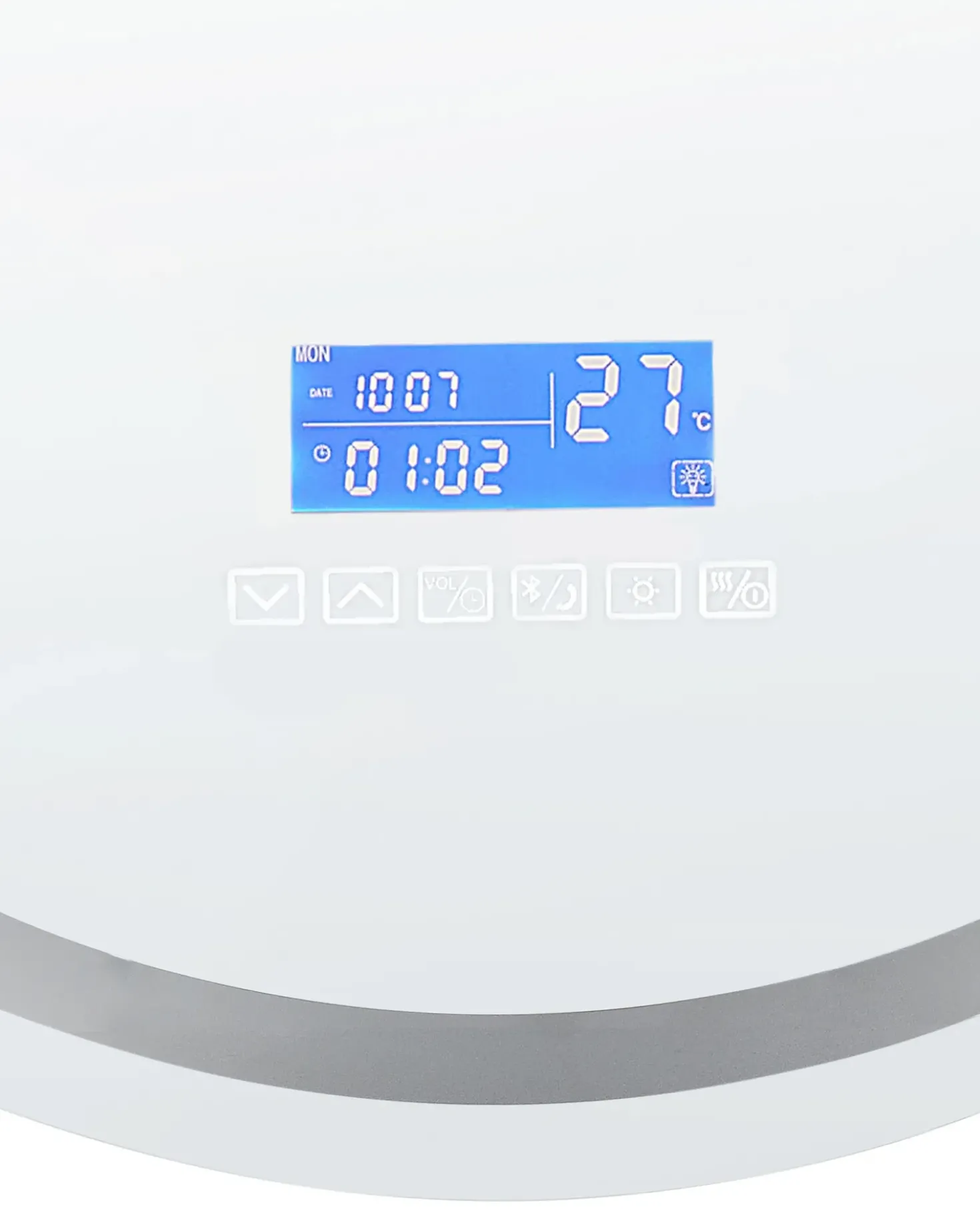 Specchio da bagno con luce LED BROGNON 60 cm 60 cm con altoparlante Bluetooth integrato Argento