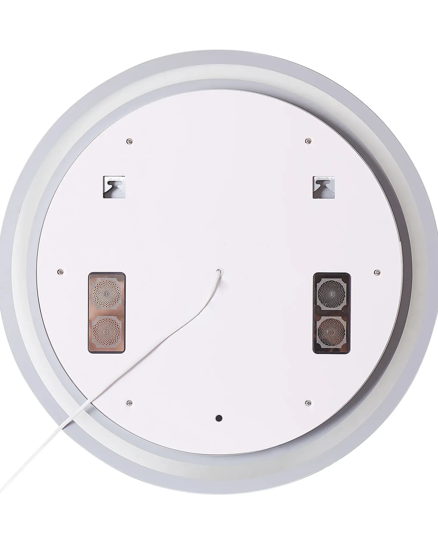 Specchio da bagno con luce LED BROGNON 60 cm 60 cm con altoparlante Bluetooth integrato Argento