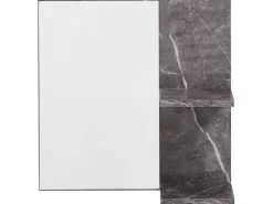 Specchio da parete con ripiano PELOTAS 45 cm 45 cm Marmo/Nero