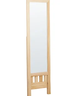 Specchio da parete con ripiano LUISANT 145 cm Legno di pino Marrone chiaro