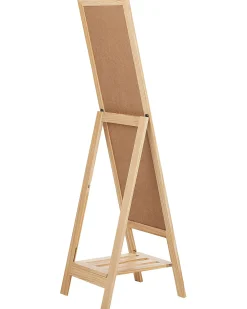 Specchio da parete con ripiano LUISANT 145 cm Legno di pino Marrone chiaro