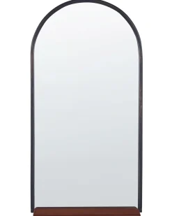Specchio da parete con ripiano DOMME 40 cm 67 cm Metallo Nero