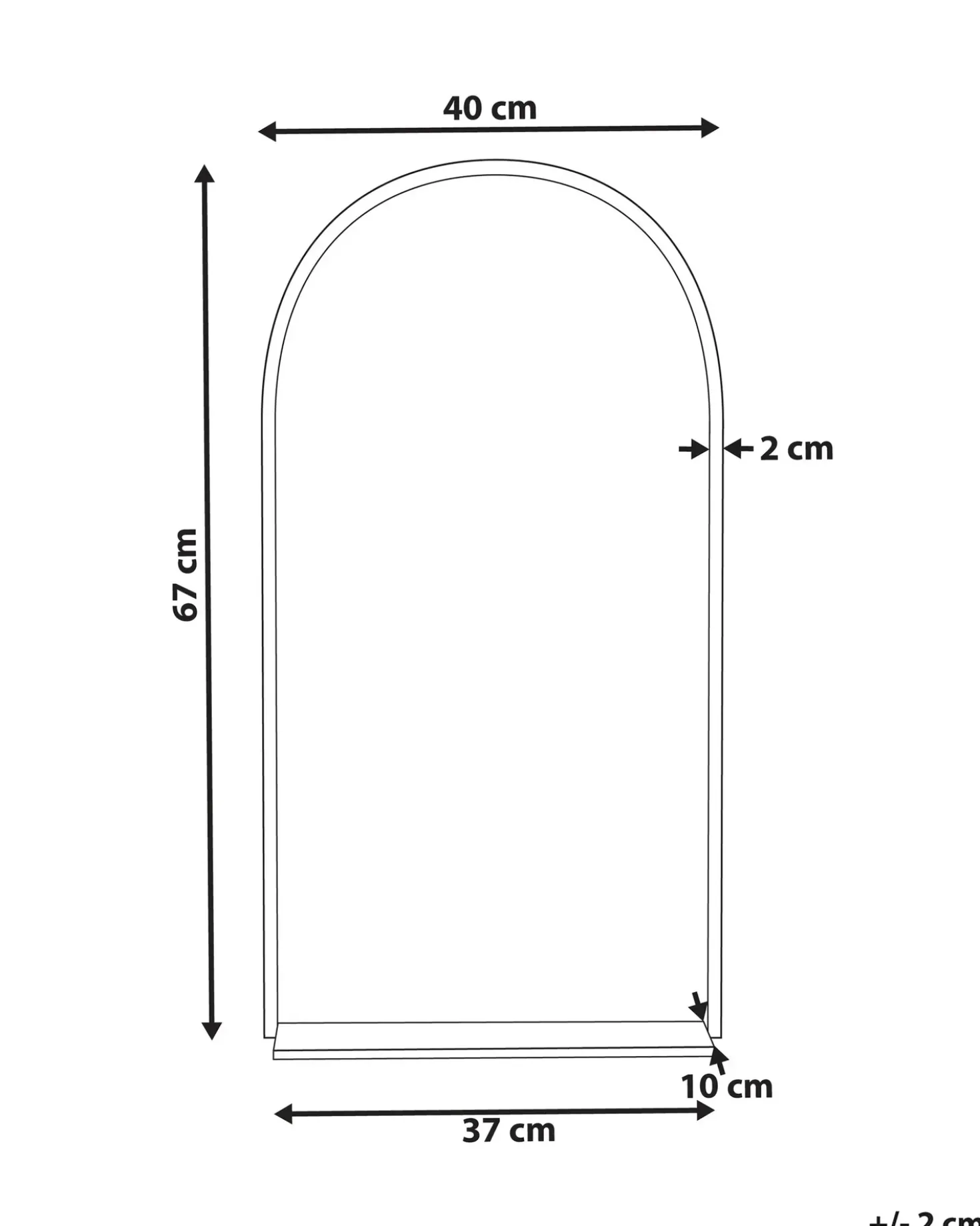 Specchio da parete con ripiano DOMME 40 cm 67 cm Metallo Nero