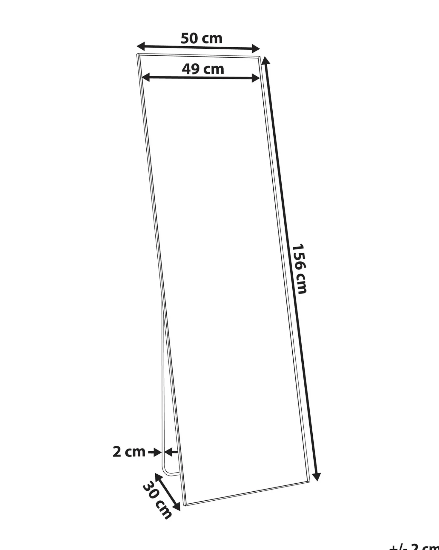 Specchio da terra BEAUVAIS 156 cm Metallo Argento
