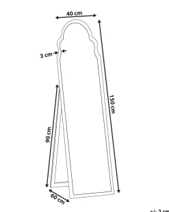 Specchio da terra CHATILLON 150 cm Argento