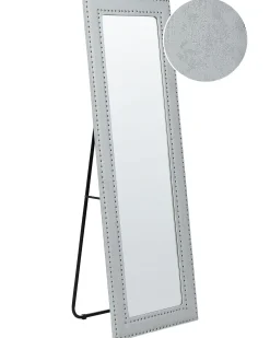 Specchio da terra LOCRONAN 150 cm Pelle sintetica Grigio chiaro