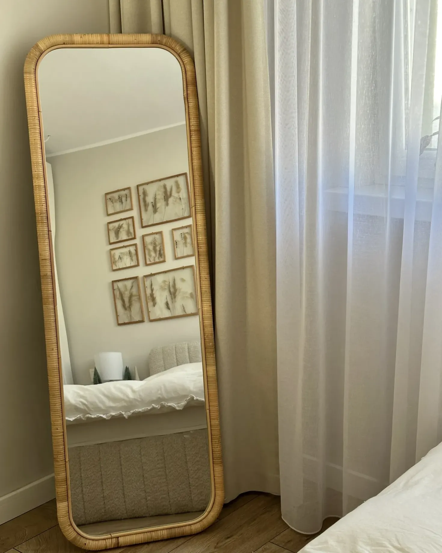 Specchio da terra MALANGE 150 cm Rattan Naturale