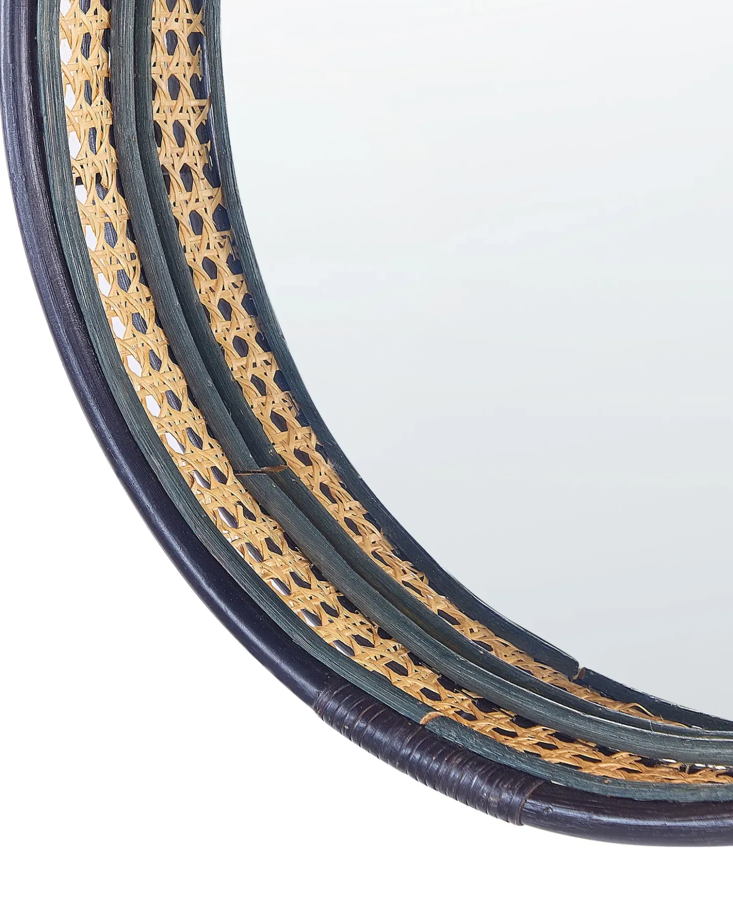 Specchio DAKSA 60 cm 60 cm Rattan Nero