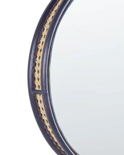 Specchio DAKSA 60 cm 60 cm Rattan Nero