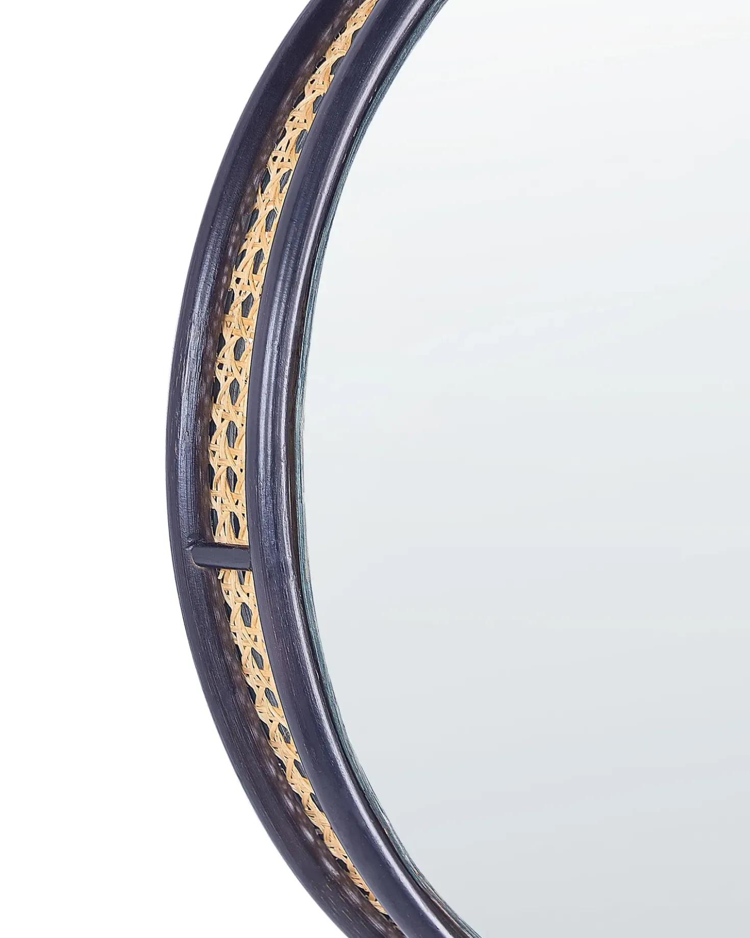 Specchio DAKSA 60 cm 60 cm Rattan Nero
