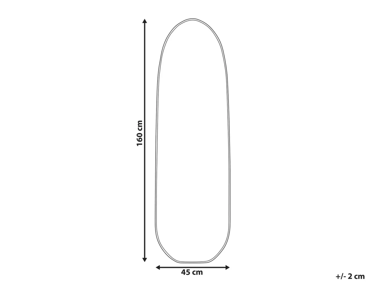 Specchio DARNETS 45 cm 160 cm Metallo Nero
